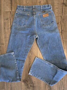 VTG Wrangler Jeans 33x36 Mens 13MWZPW 100% Cotton Straight Leg Measures 30X34